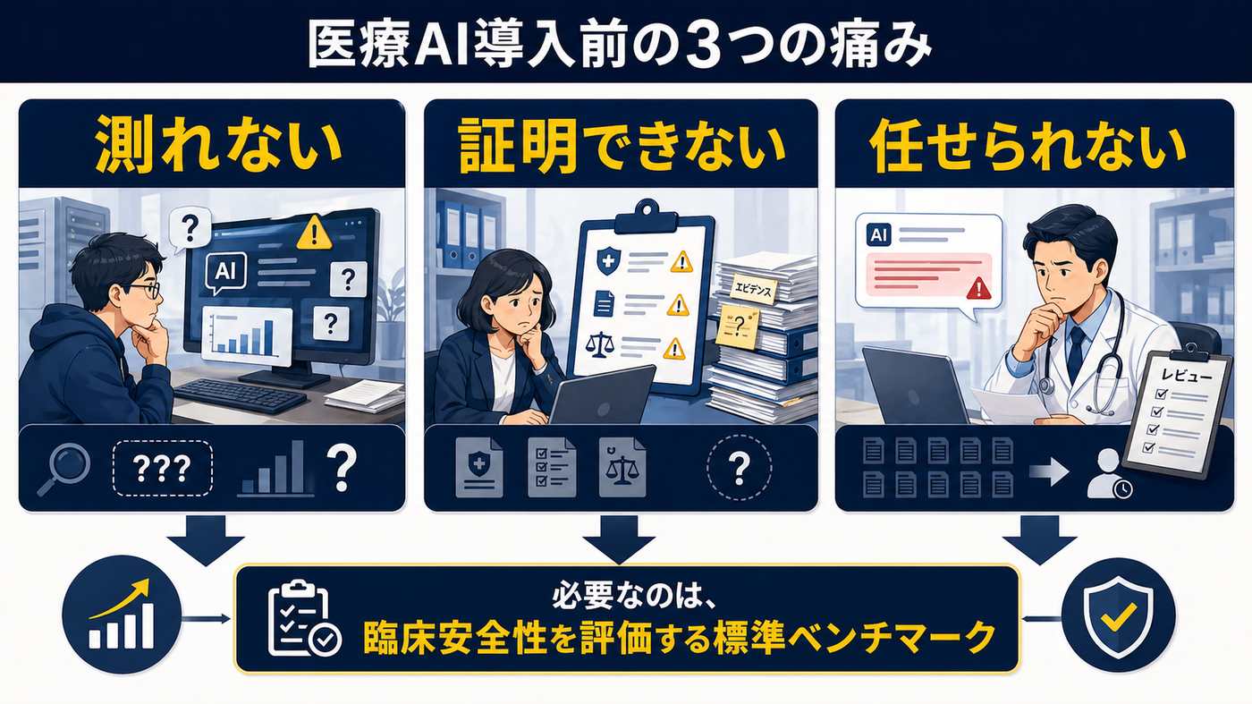 医療AI 評価が「正答率」から「臨床安全性」に広がっていく流れ