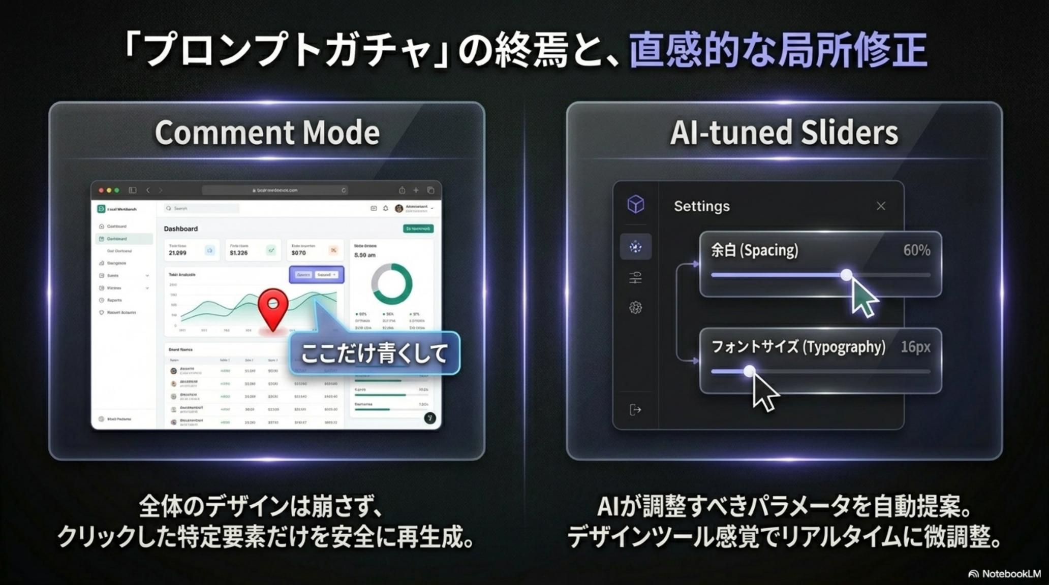 Comment Mode と AI Sliders による局所編集