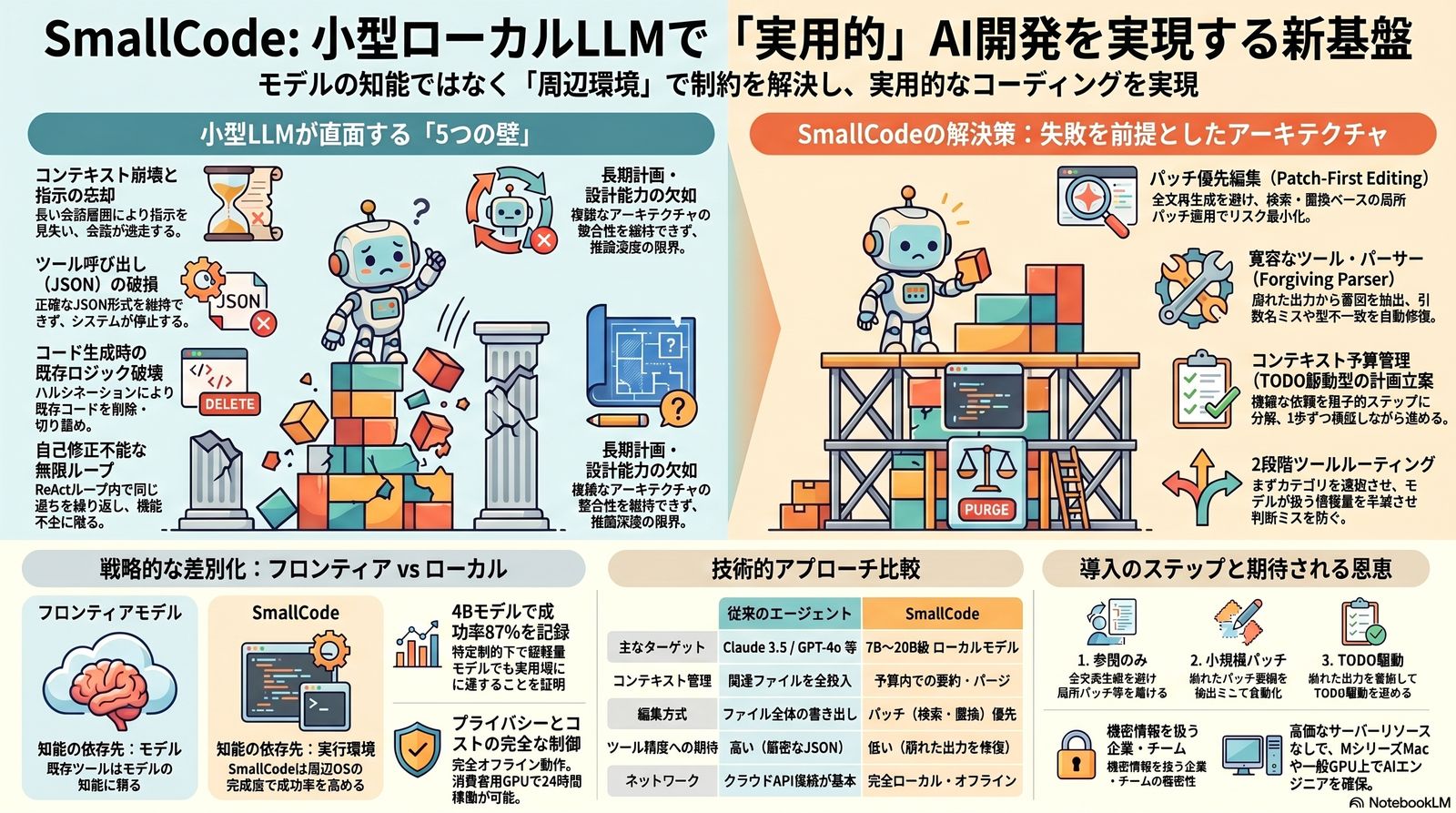 SmallCode — 小型ローカル LLM で実用的な AI コーディングを実現する新基盤