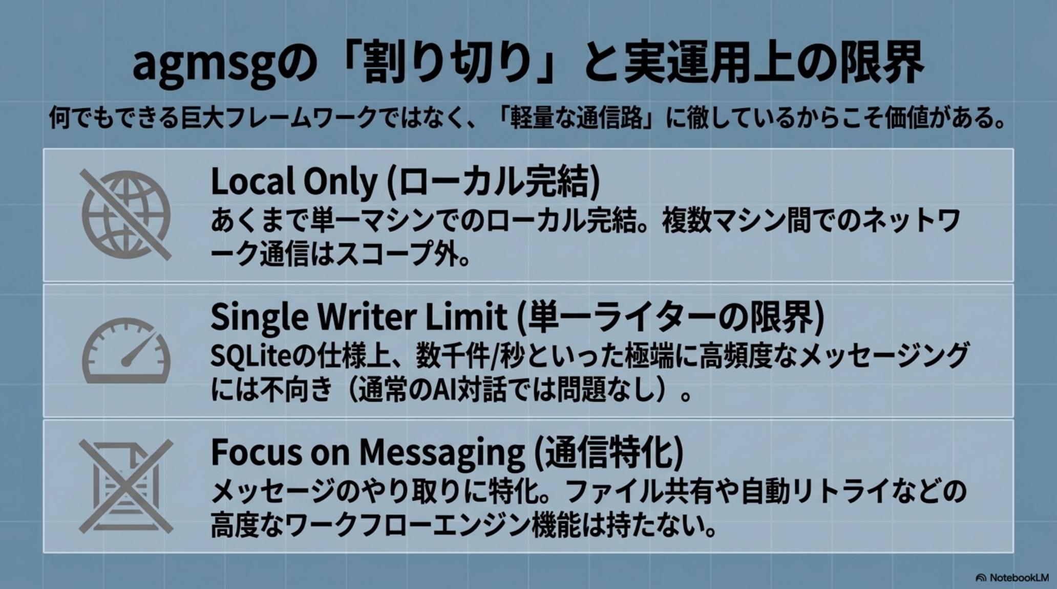 agmsgの3つのNoと運用上の限界