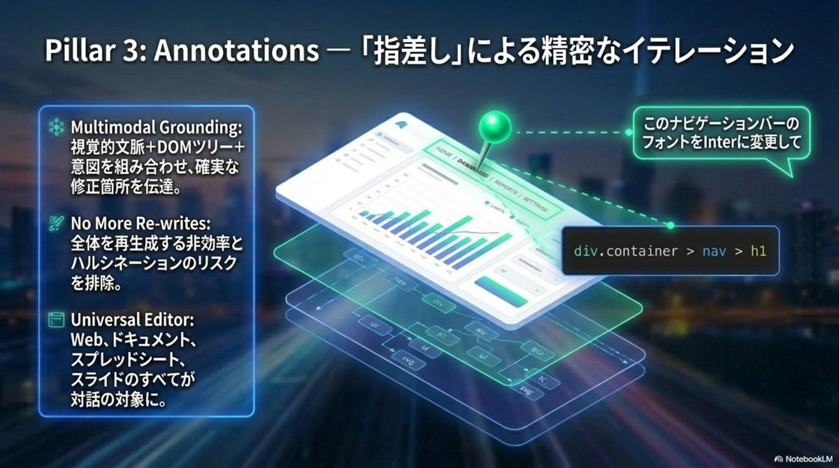 Pillar 3: Annotations — 指差しによる精密なイテレーション