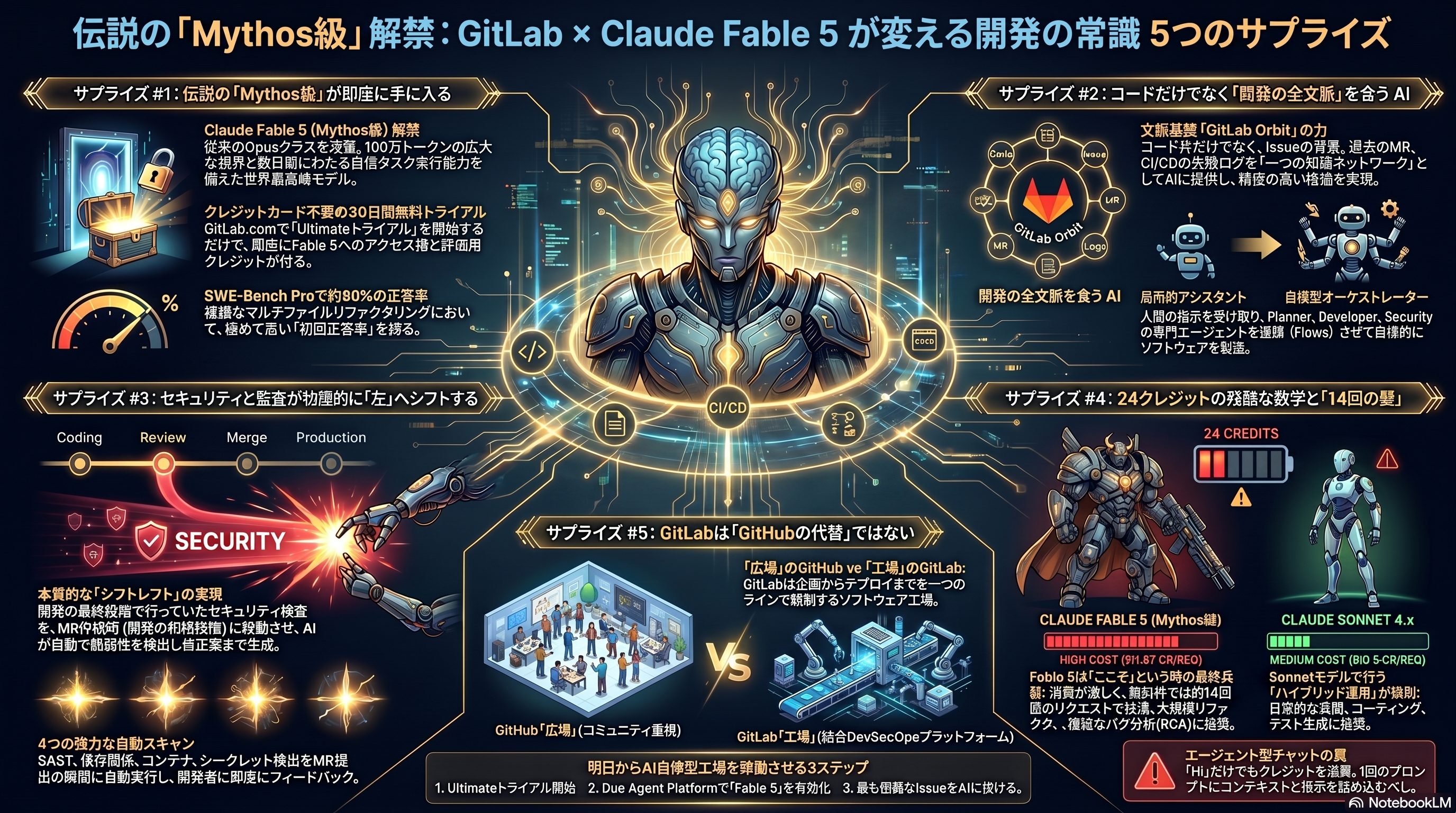 伝説の「Mythos級」解禁 — GitLab + Claude Fable 5が使える朗報の常識を覆す5つのサプライズ