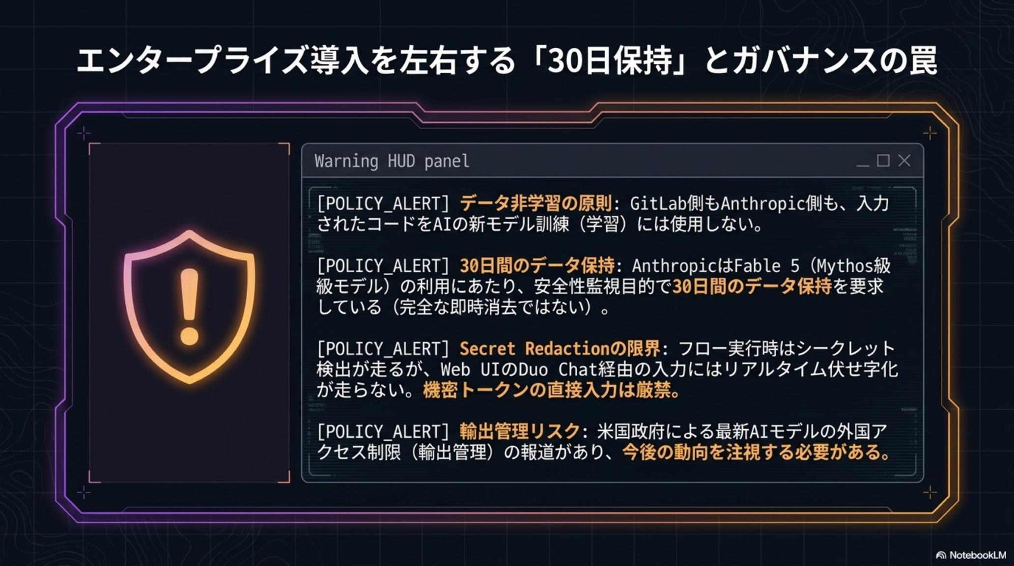 エンタープライズを左右する「30日保持」とガバナンスの罠