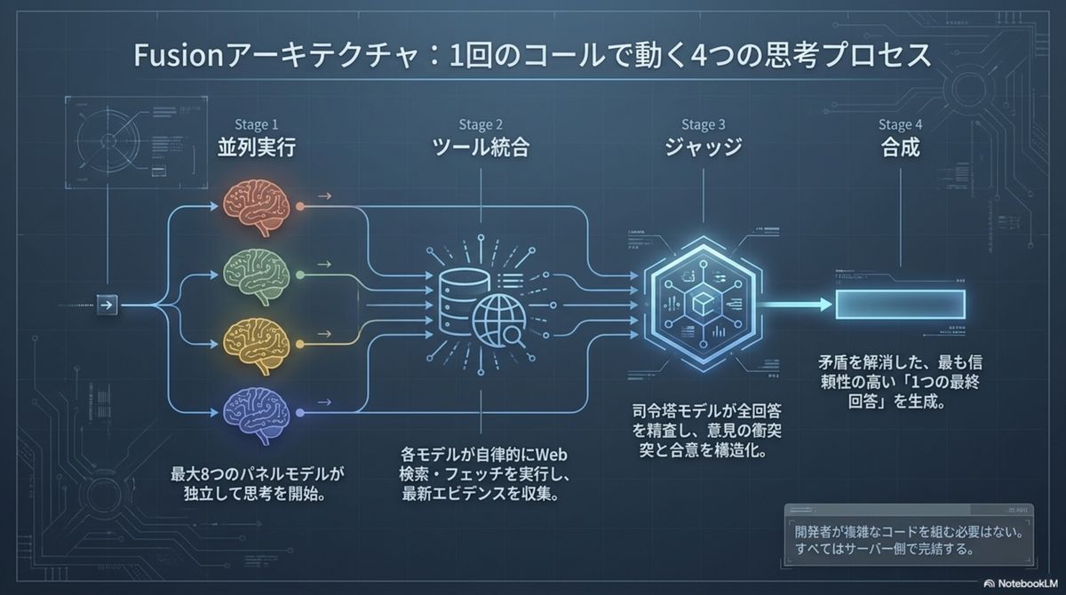 Fusion APIアーキテクチャ：1回のコールで動く4つの思考プロセス