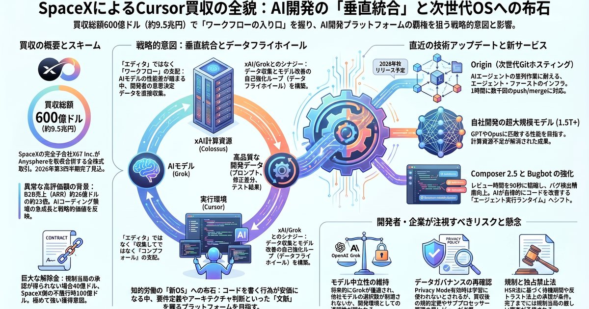 SpaceXによるCursor買収の全貌 — AI開発の垂直統合と次世代OSへの布石
