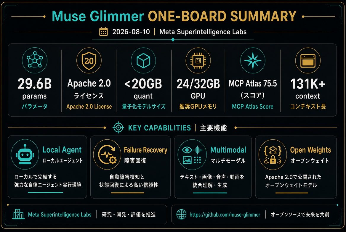 Muse Glimmer ONE-BOARD SUMMARY infographic