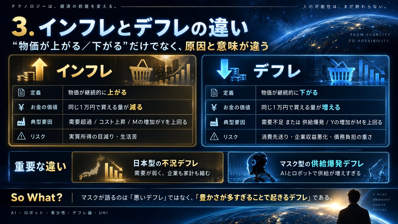インフレとデフレの違い